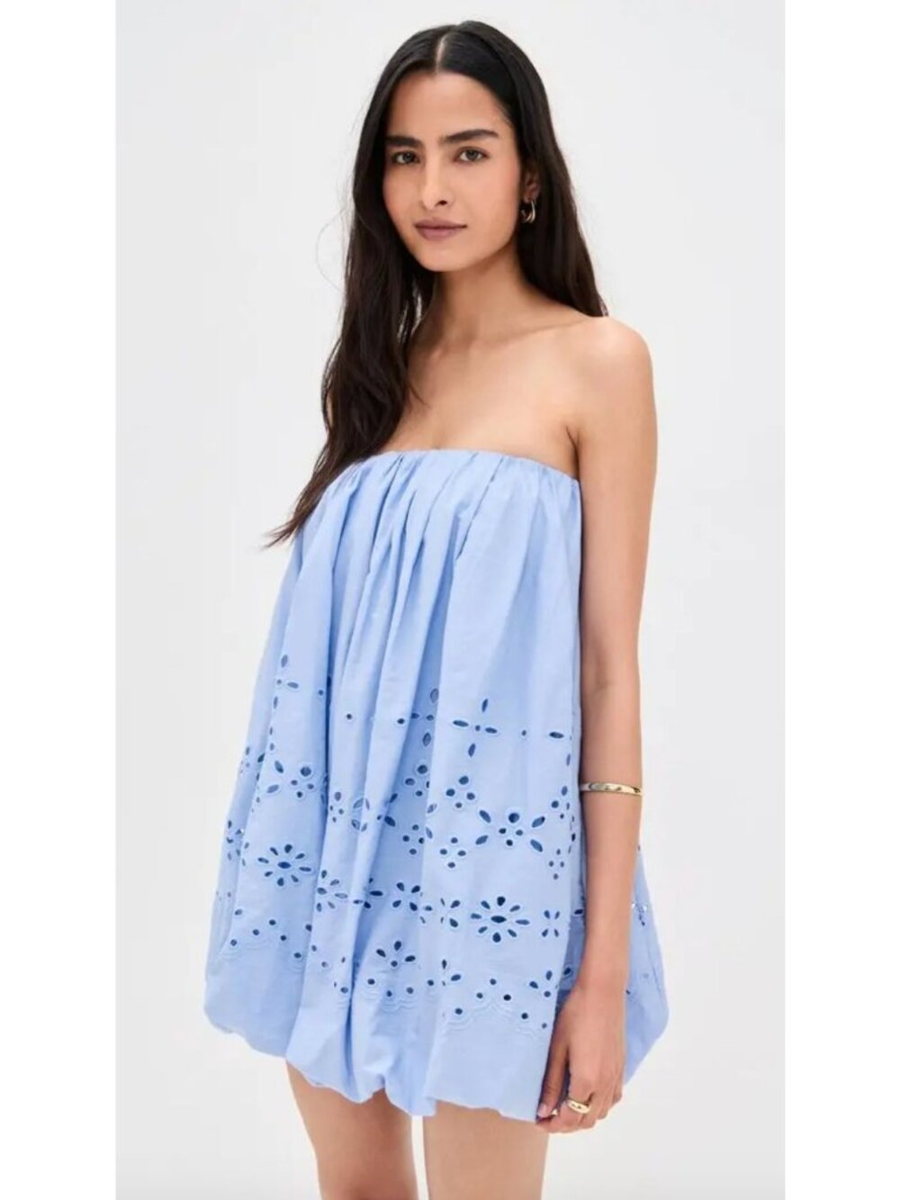 Hemant & Nandita Tube Balloon Mini Dress Powder Blue Womens Size Small - Picture 11 of 13